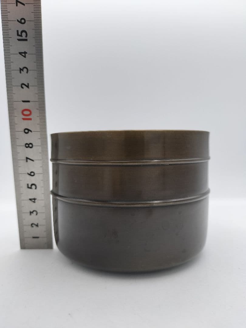 c393 唐銅皆具 利休好 金森浄栄 木箱 茶道具 古物