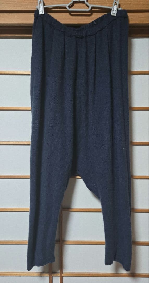evameva.カシミヤ サルエルパンツ ダークブルー