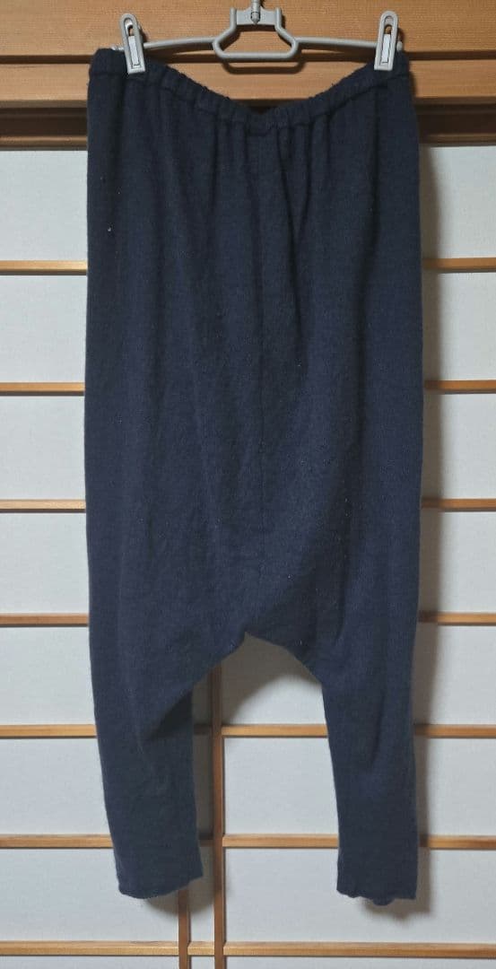 evameva.カシミヤ サルエルパンツ ダークブルー