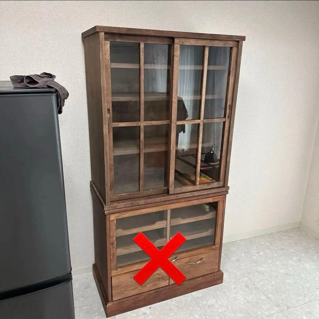 ベルメゾン　キャビネット食器棚　上部ガラス戸のみ