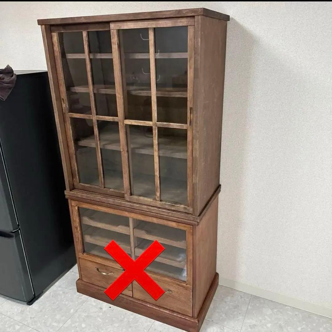 ベルメゾン　キャビネット食器棚　上部ガラス戸のみ