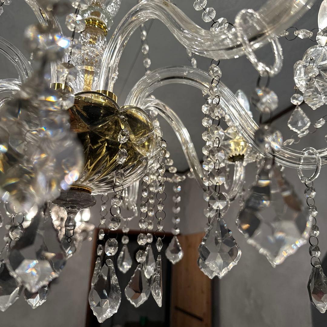 ヴィンテージ　美しすぎるガラスのシャンデリア　引き取り限定