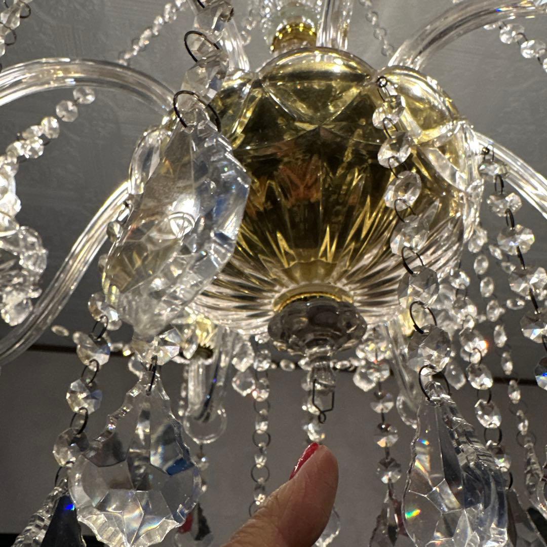 ヴィンテージ　美しすぎるガラスのシャンデリア　引き取り限定
