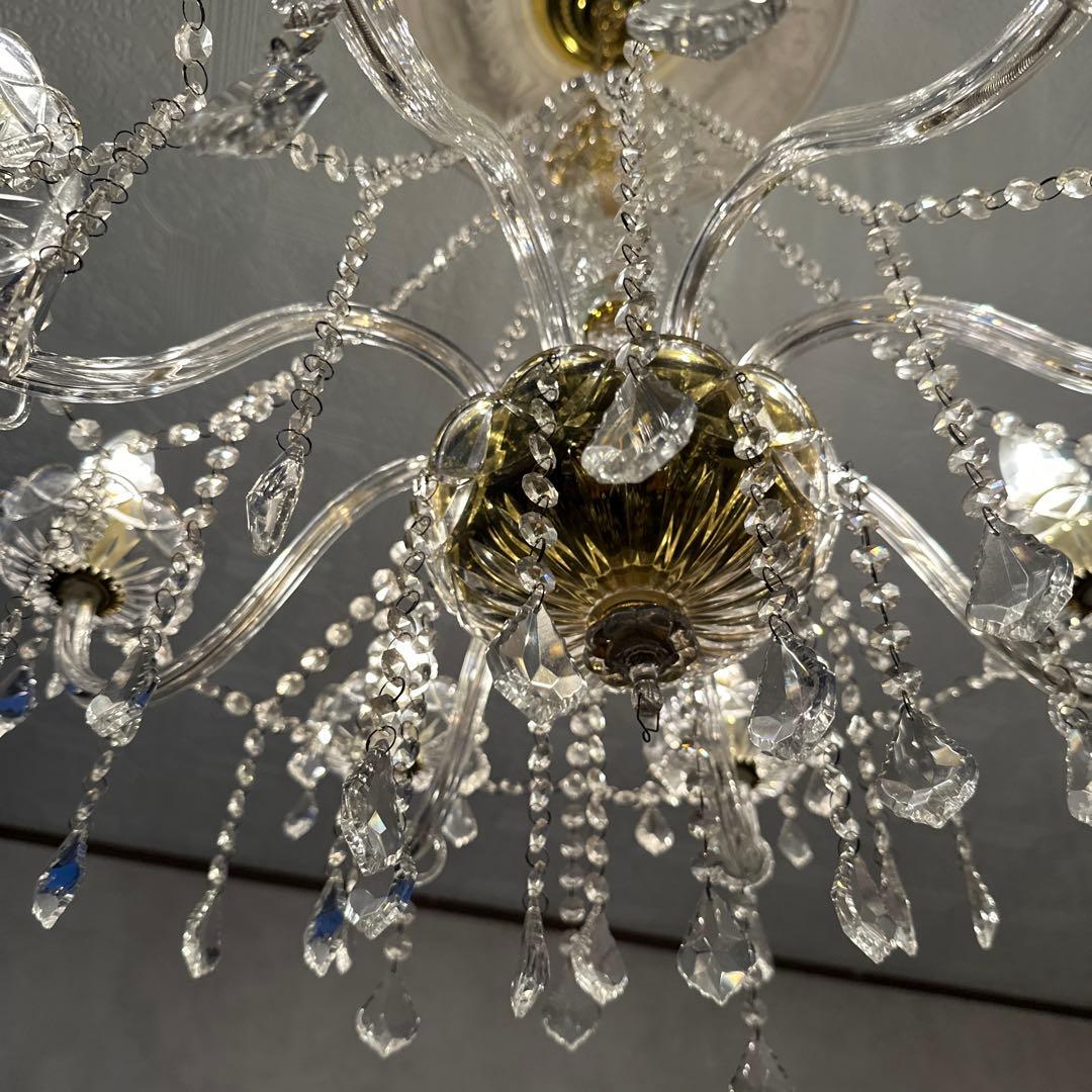 ヴィンテージ　美しすぎるガラスのシャンデリア　引き取り限定