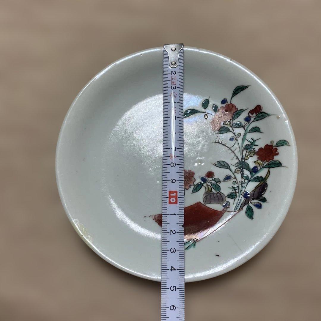 色九谷　草花文　皿