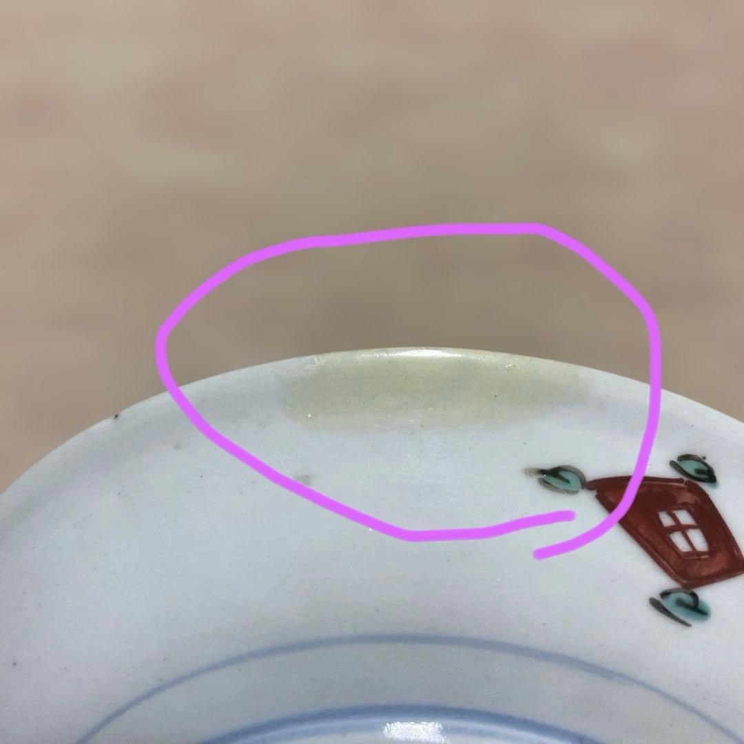 色九谷　草花文　皿