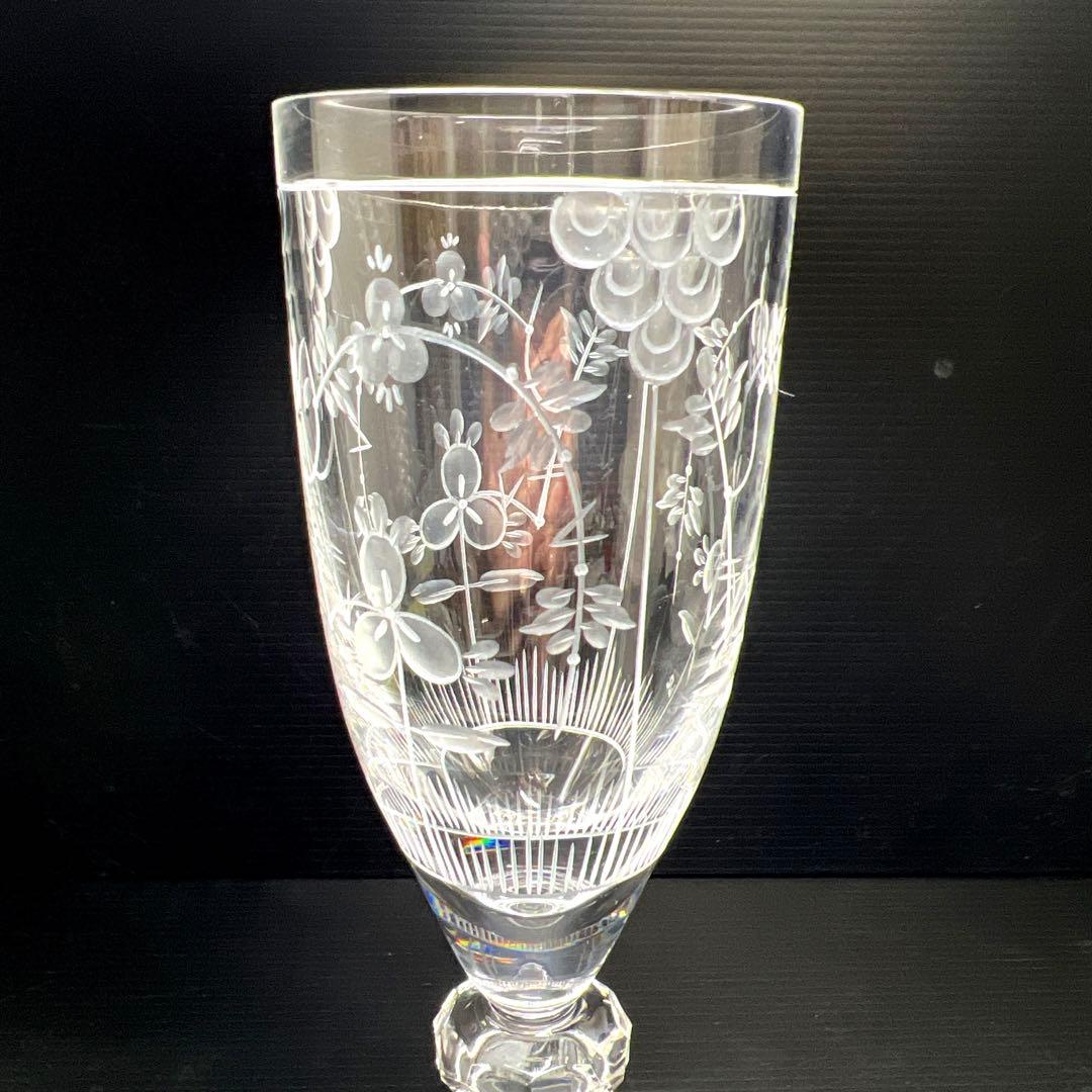 マイセン　クリスタル　シャンパングラス　高さ22.2㎝　東Y7-1128☆1F