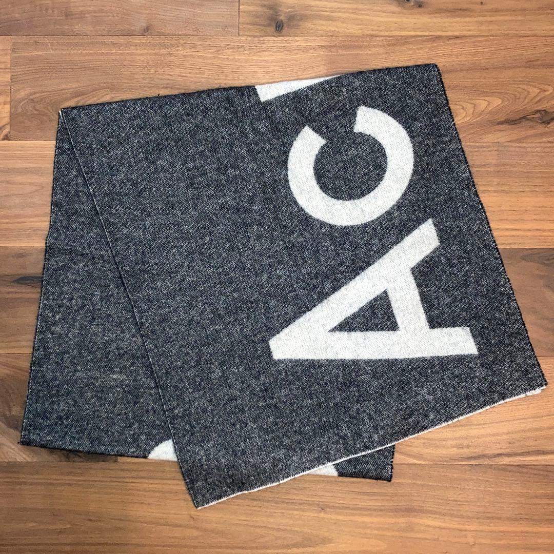 Acne studios ロゴ スカーフ マフラー グレー ブラック