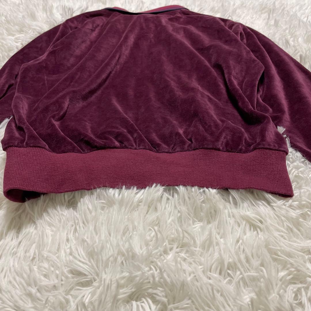 美品　FRED PERRY フレッドペリー　ベロア　ポロシャツ　長袖　刺繍ロゴ