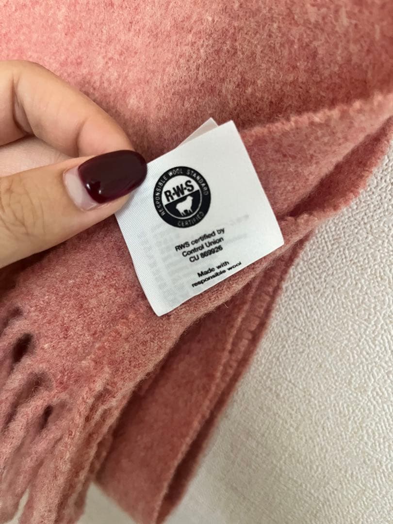 acne studios マフラー ピンク 正規品 クリーニング済み