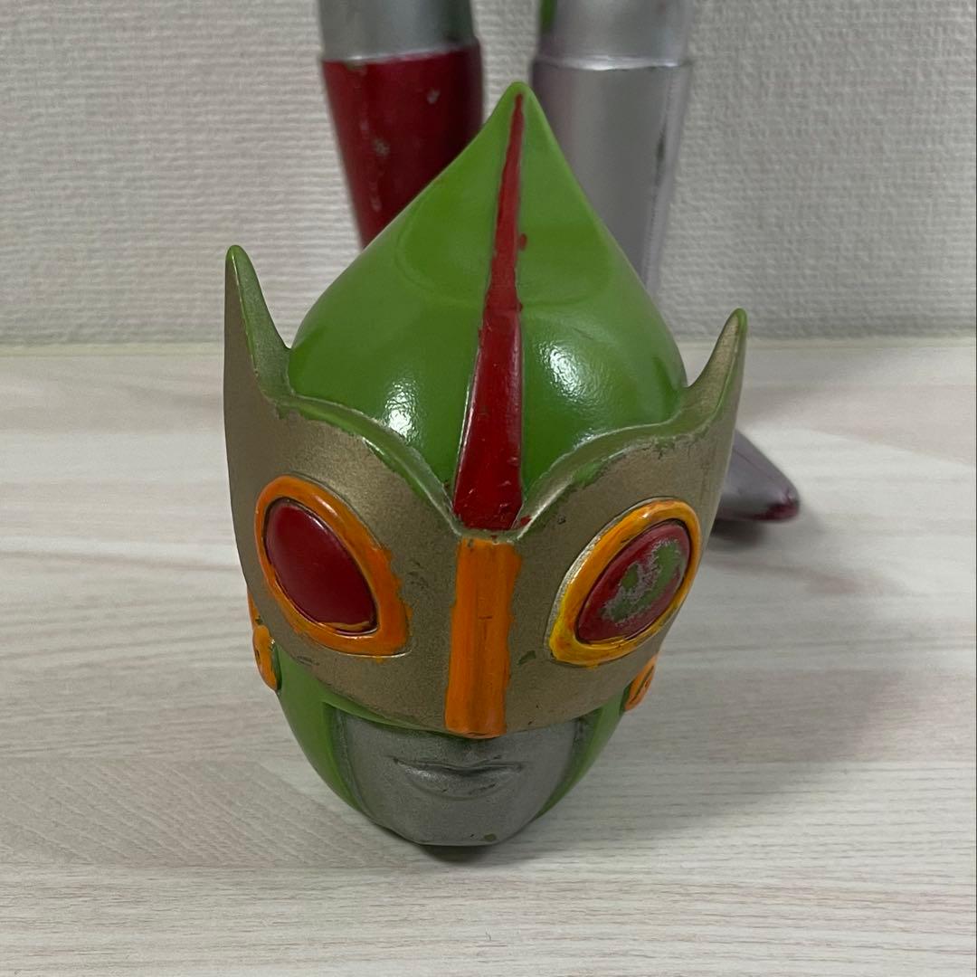 旧バンダイ ソフビ サンダーマスク フィギュア 東洋エージェンシー 面替え