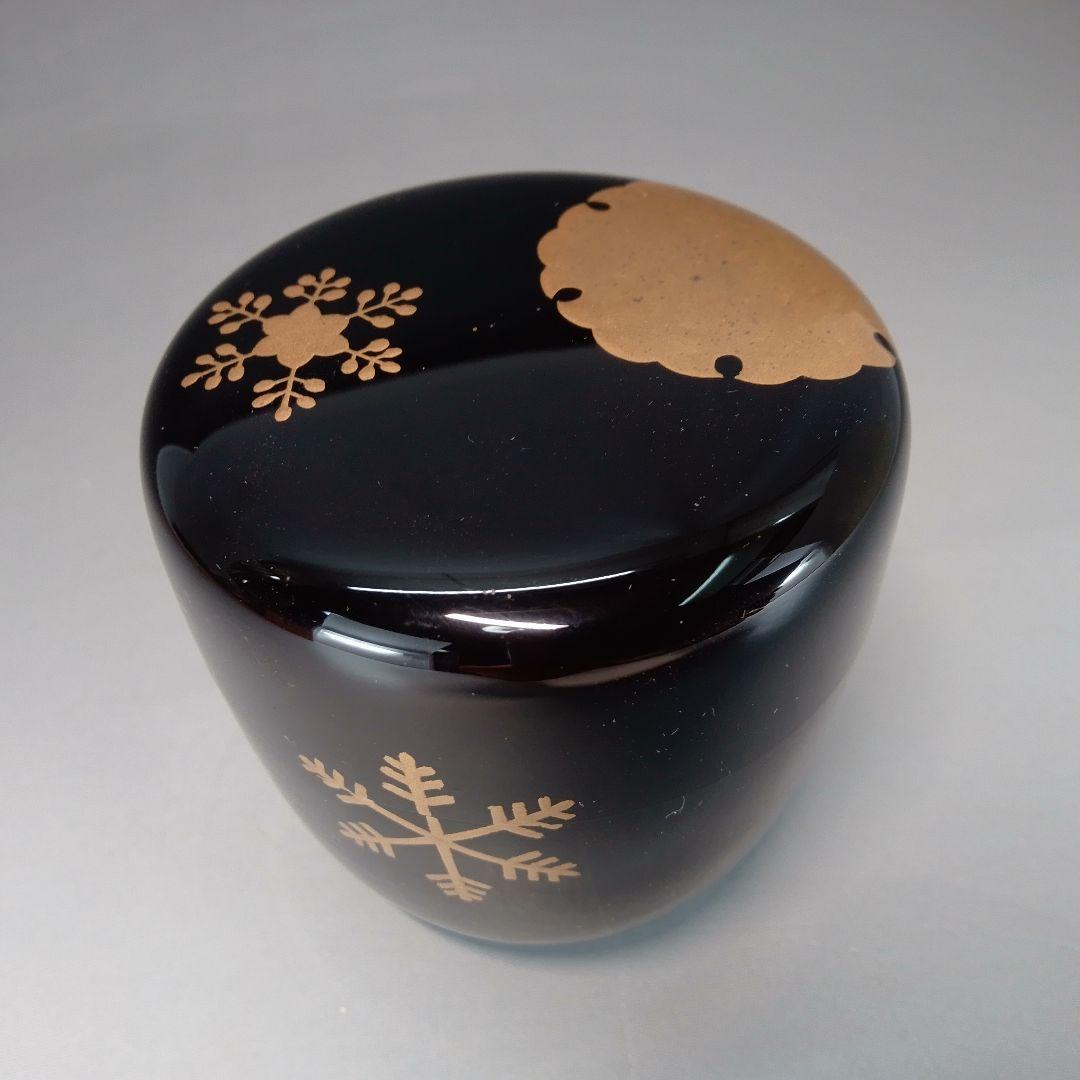 雪華蒔絵　雪花蒔絵　中棗　剛山箱