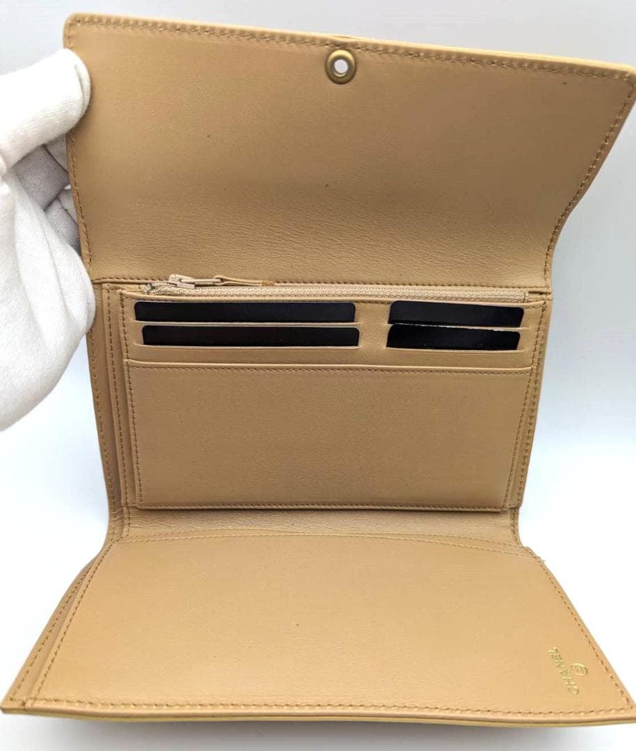 ❤️【未使用級】シャネル 三つ折り 財布 キャビアスキン　ココマーク ココロック