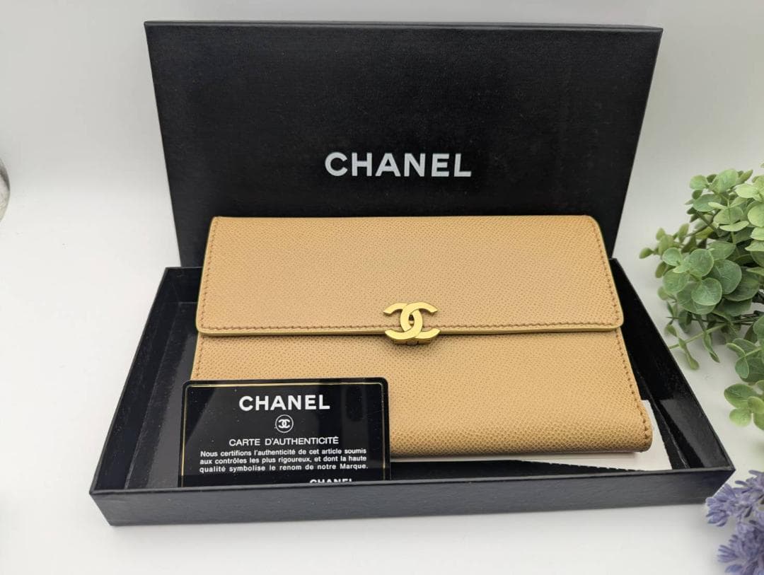 ❤️【未使用級】シャネル 三つ折り 財布 キャビアスキン　ココマーク ココロック