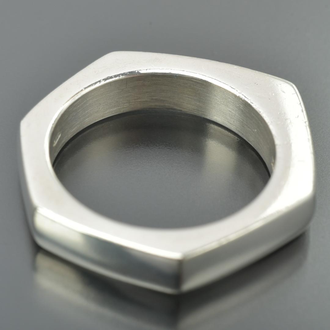 磨き済/美品 GUCCI リング 15号/17.6mm SV 925 ヘキサゴン