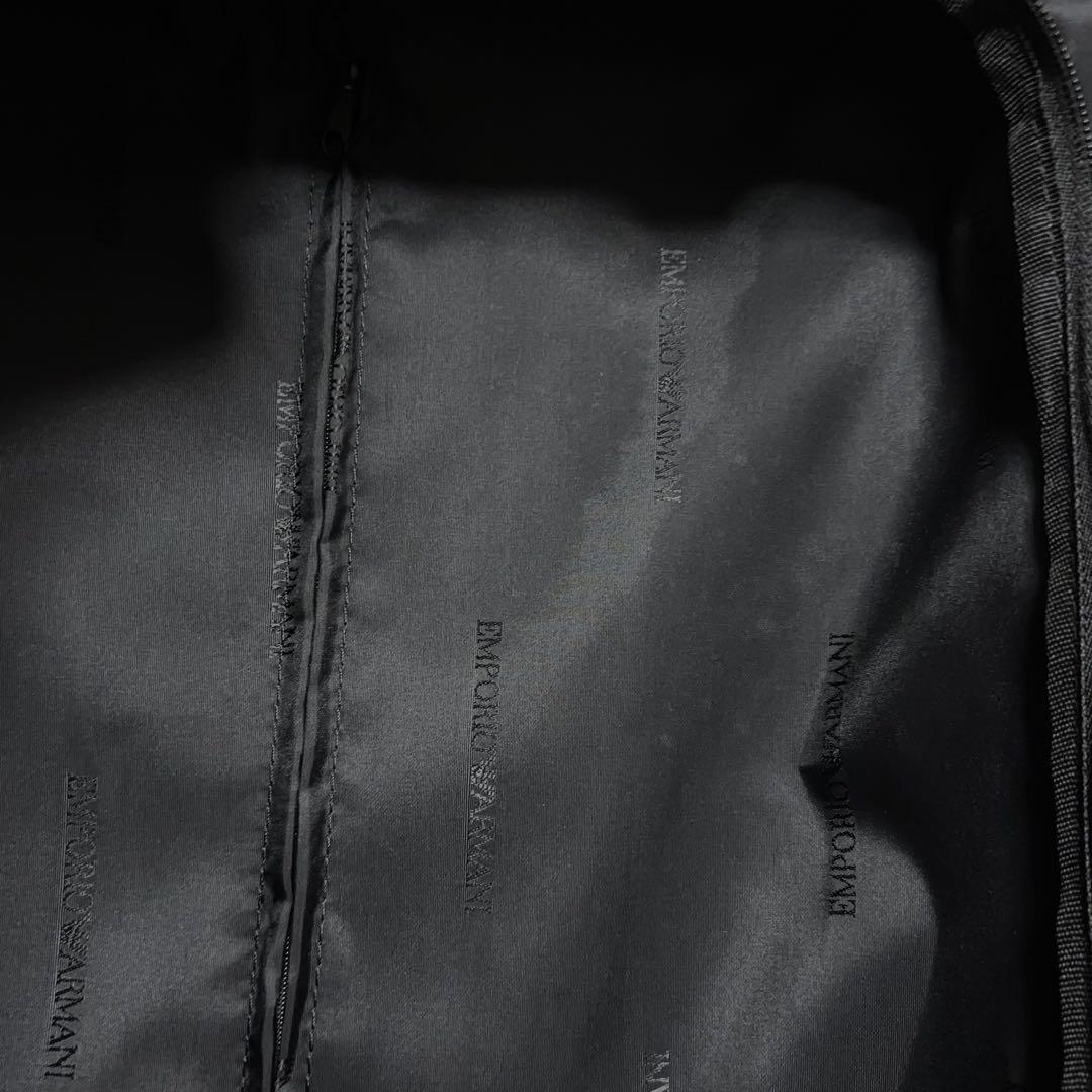 エンポリオアルマーニ ビッグロゴ キャリーケース ヘアライン柄 シルバーグレー