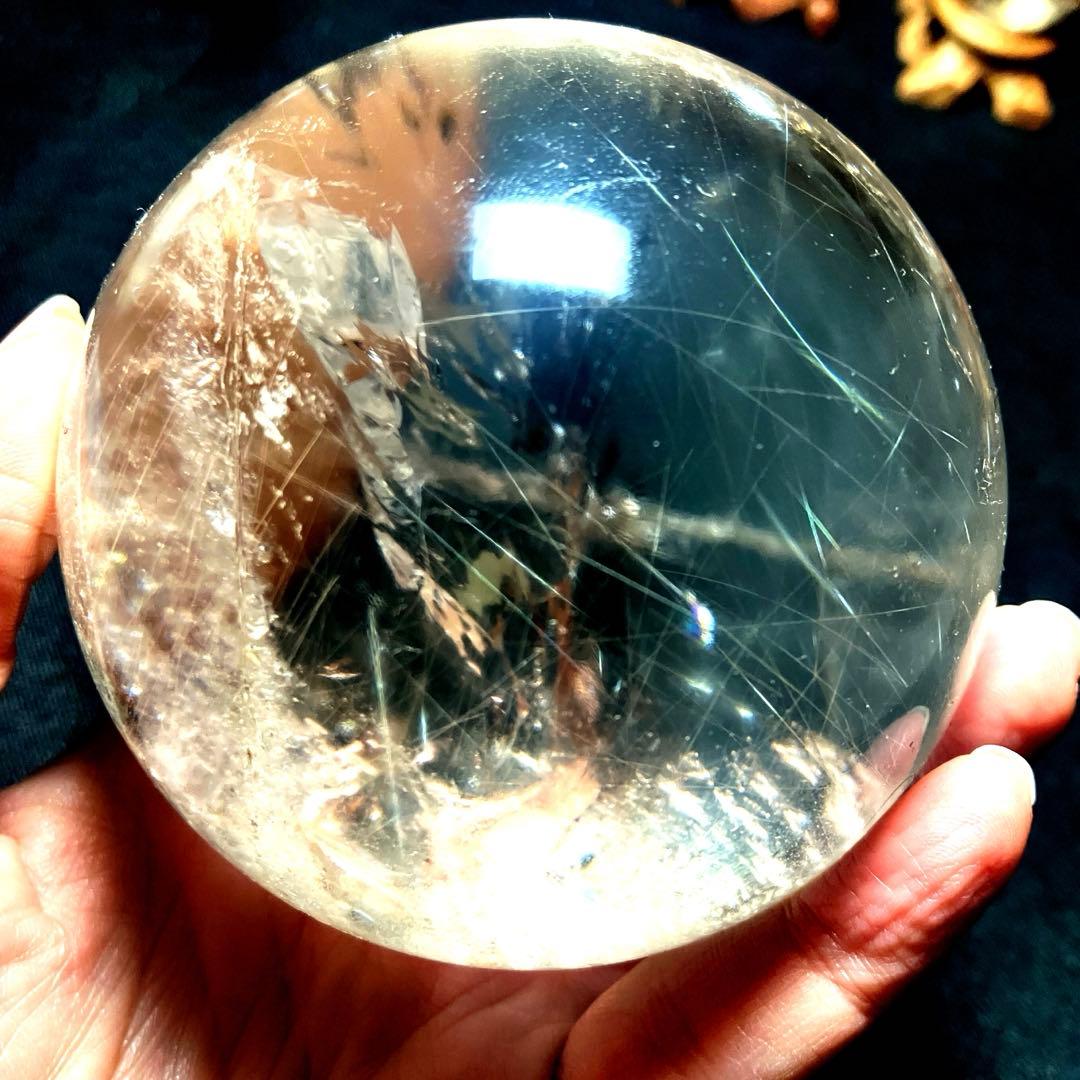 超特大　83mm ゴールドルチルクォーツ　金針水晶　パワーストーン