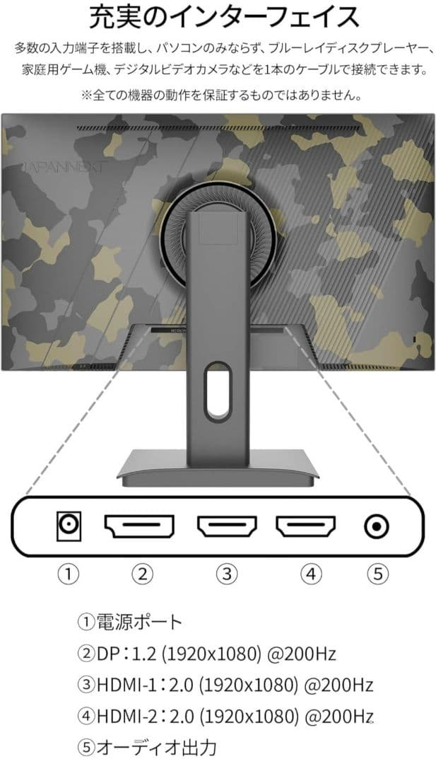 JAPANNEXT 23.8インチ 200Hz JN-IPS238G200F-C