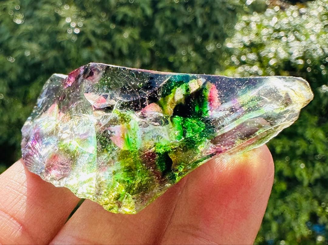 1点物レインボーアンダラクリスタル西ジャワ島マルチカラー高次元ヒーリング瞑想覚醒