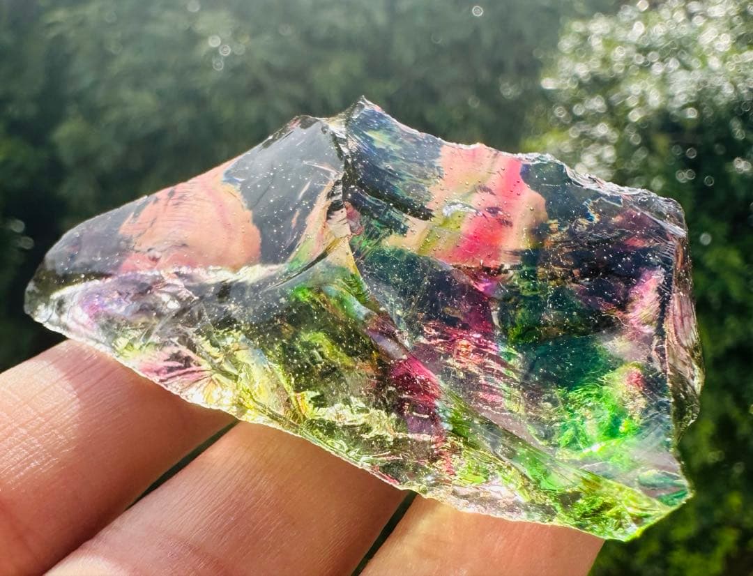 1点物レインボーアンダラクリスタル西ジャワ島マルチカラー高次元ヒーリング瞑想覚醒