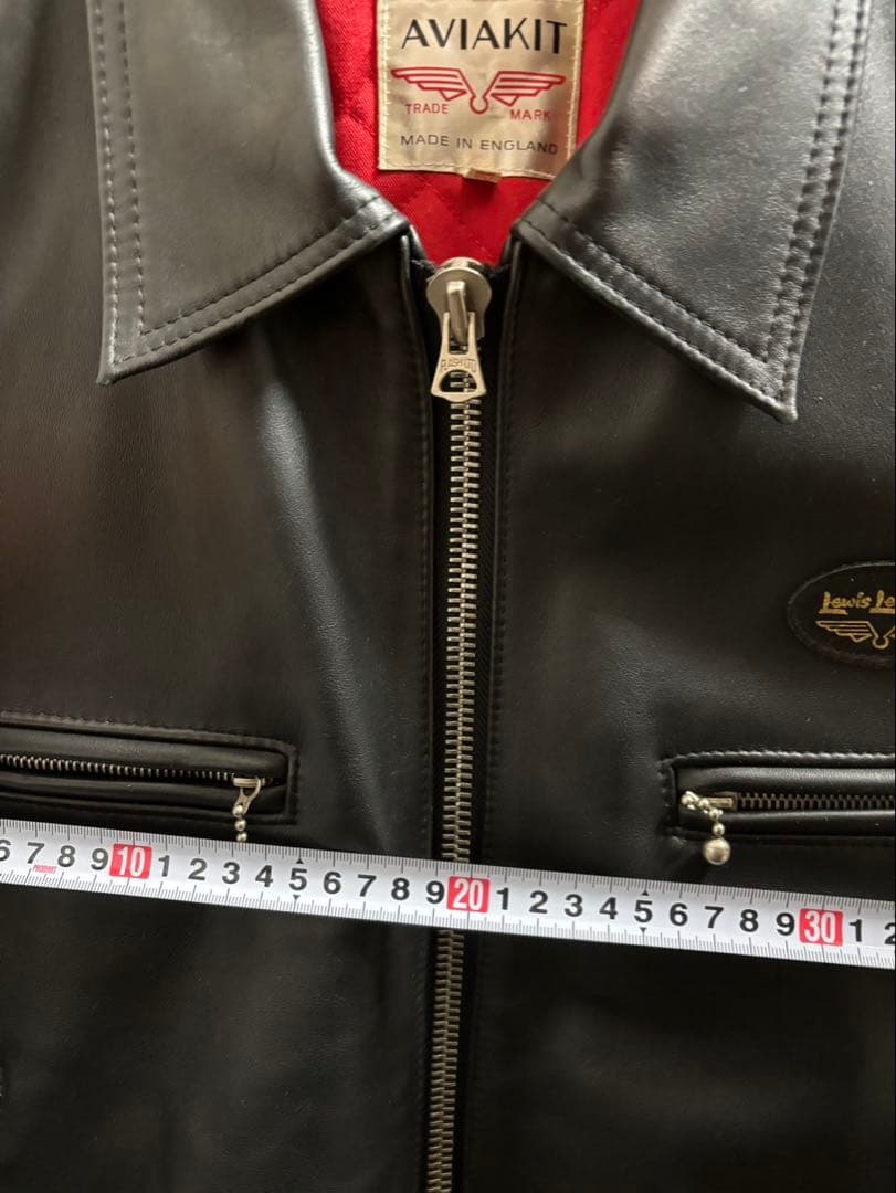 AVIakit ブラックレザー シングルライダース 40