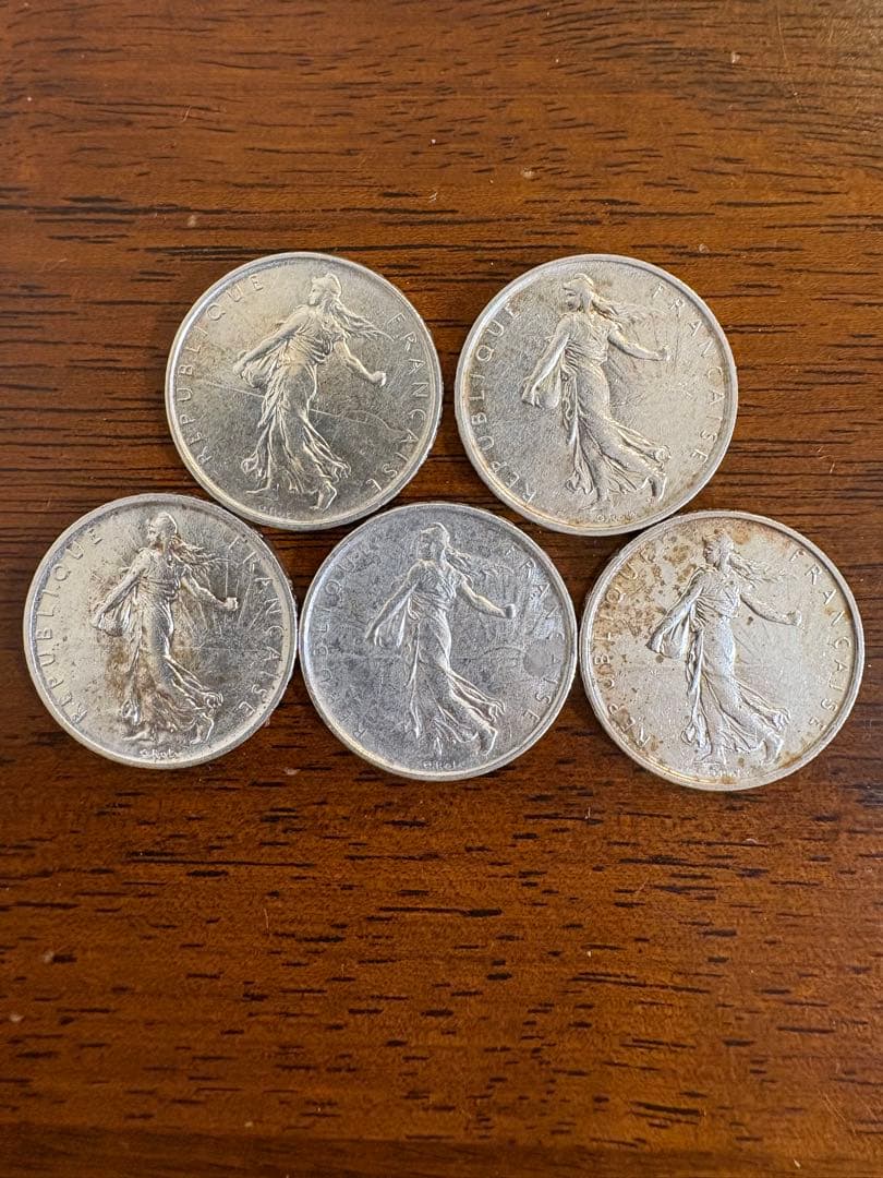 フランス　5フラン銀貨セット（1960-1964年）　#1