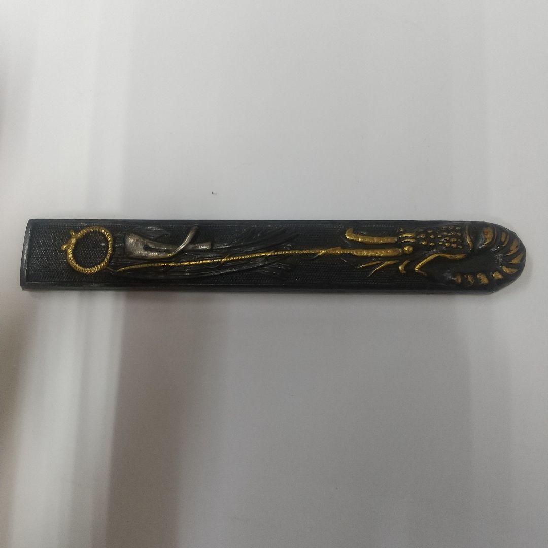 小刀　　銘　月山貞一造 　小柄　海老の図柄　刀装具　日本刀　小道具