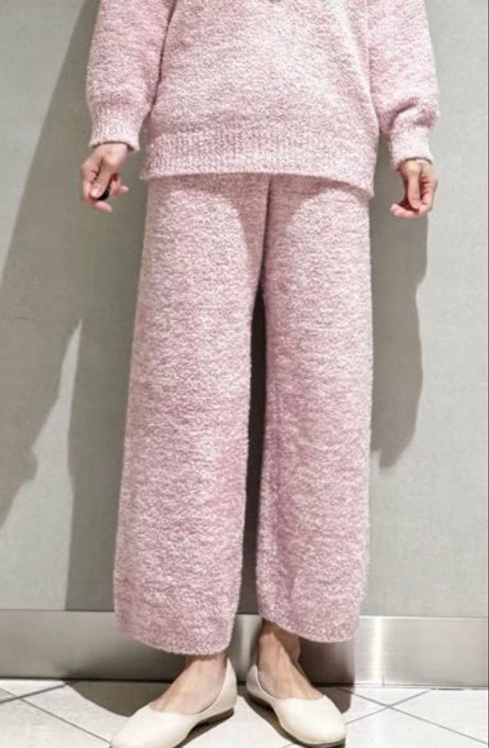 【新品】ジェラートピケ　メランジストロベリージャガードプルオーバー&ロングパンツ