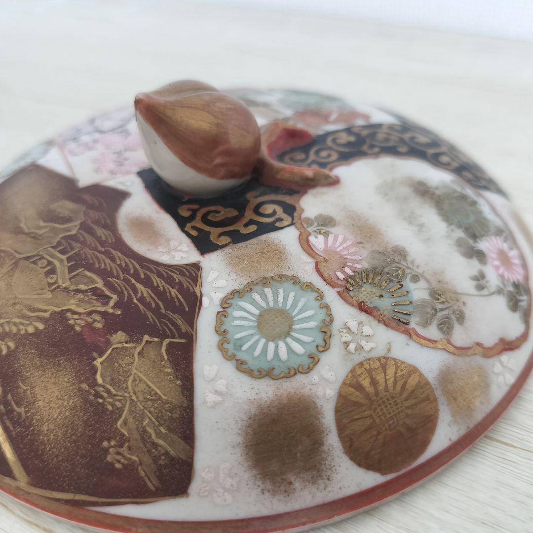 お値下げしました、九谷焼　人物　蓋物