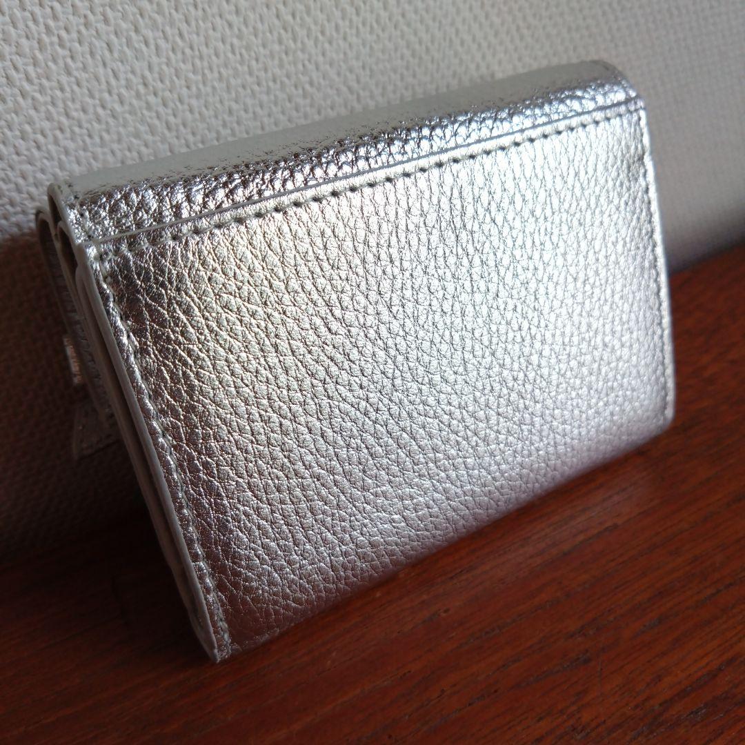 TOV　トーヴ　リボンデザイン　三つ折り財布　ミニウォレット　シルバー　イエナ