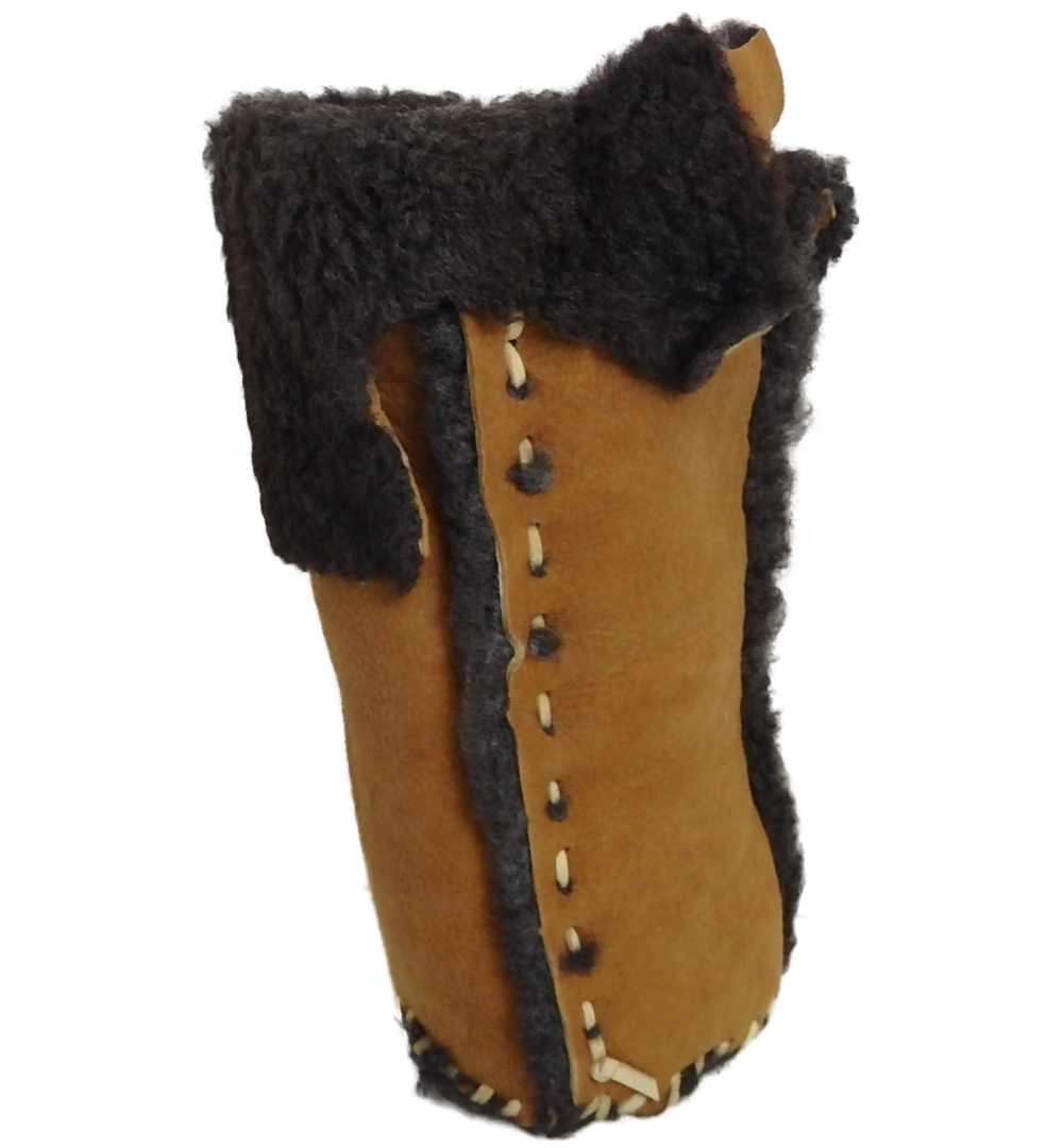 新品処分Malibu Cowboy 本革 ムートン　レッグウオーマー キャメル