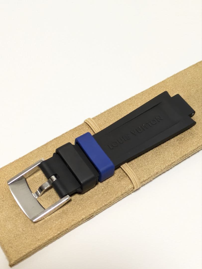ルイヴィトン 腕時計 ラバーベルト ブラック ブルー R15509 替えベルト