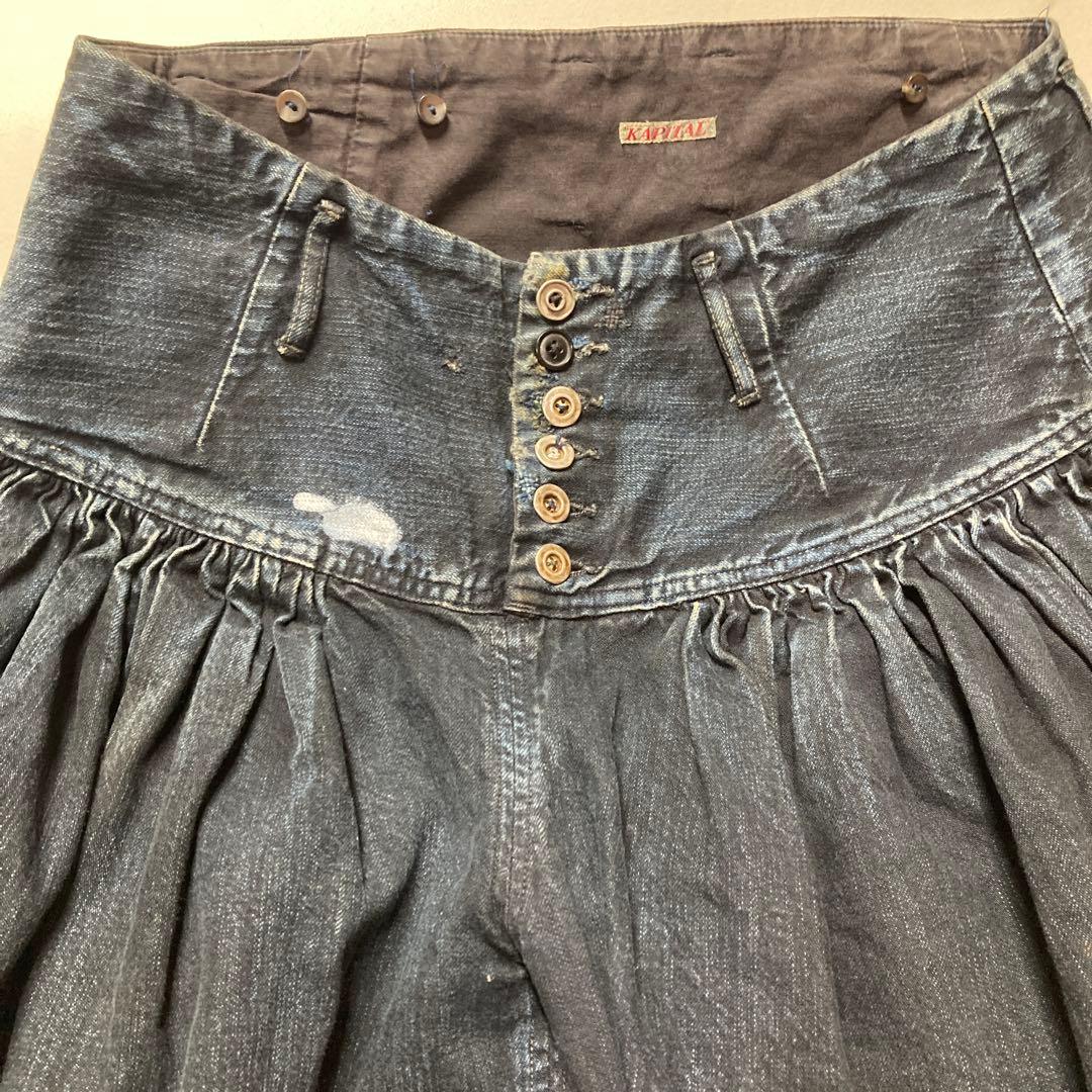 日*4様 KAPITAL ダークブルー ガウチョパンツ 袴パンツ　サイズ0