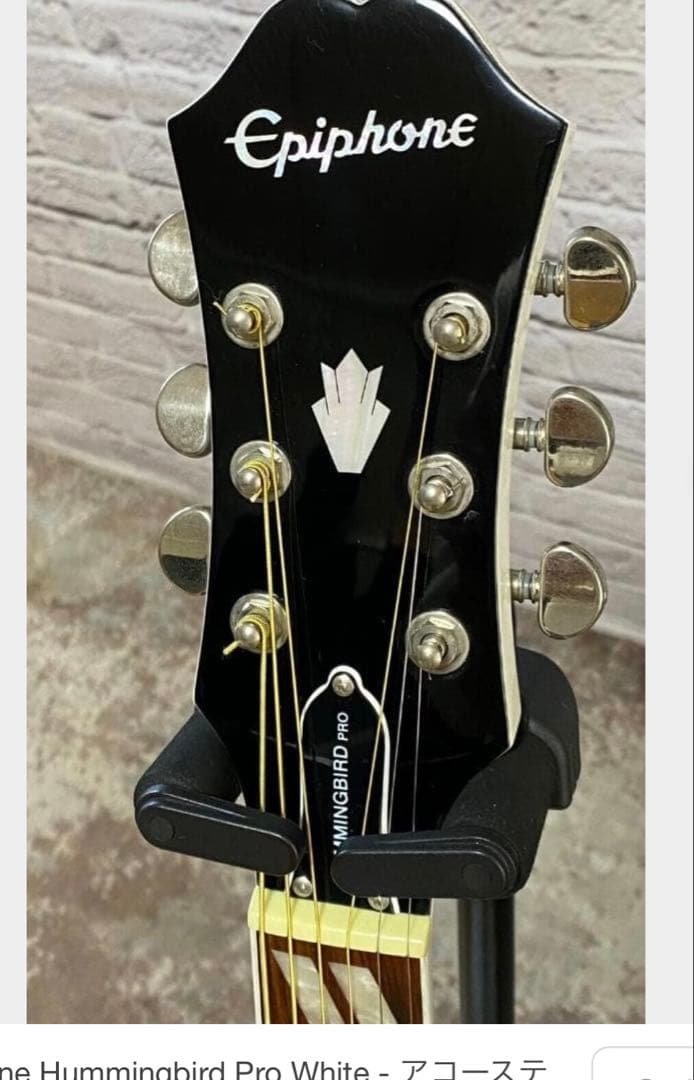 epiphone hummingbird white ハードケース付き未使用難有