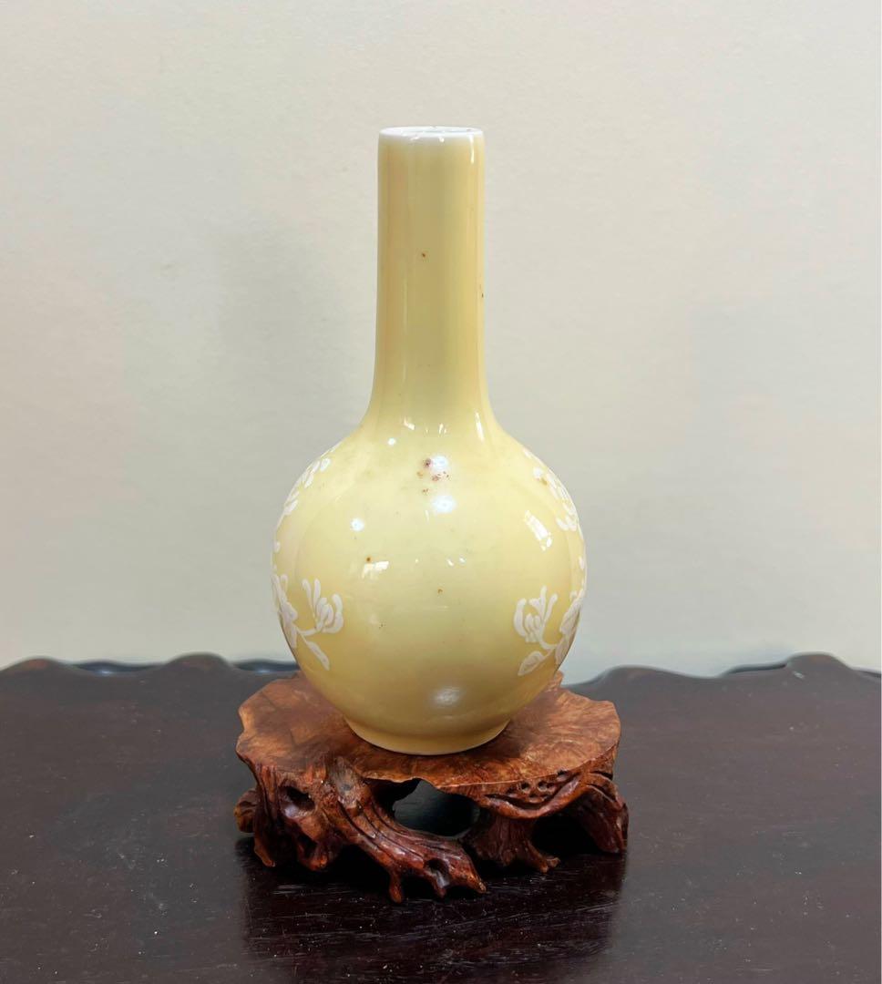 中国美術 古玩 景徳鎮製 菊紋様ミニ花瓶 花入 花器 置物 コレクション