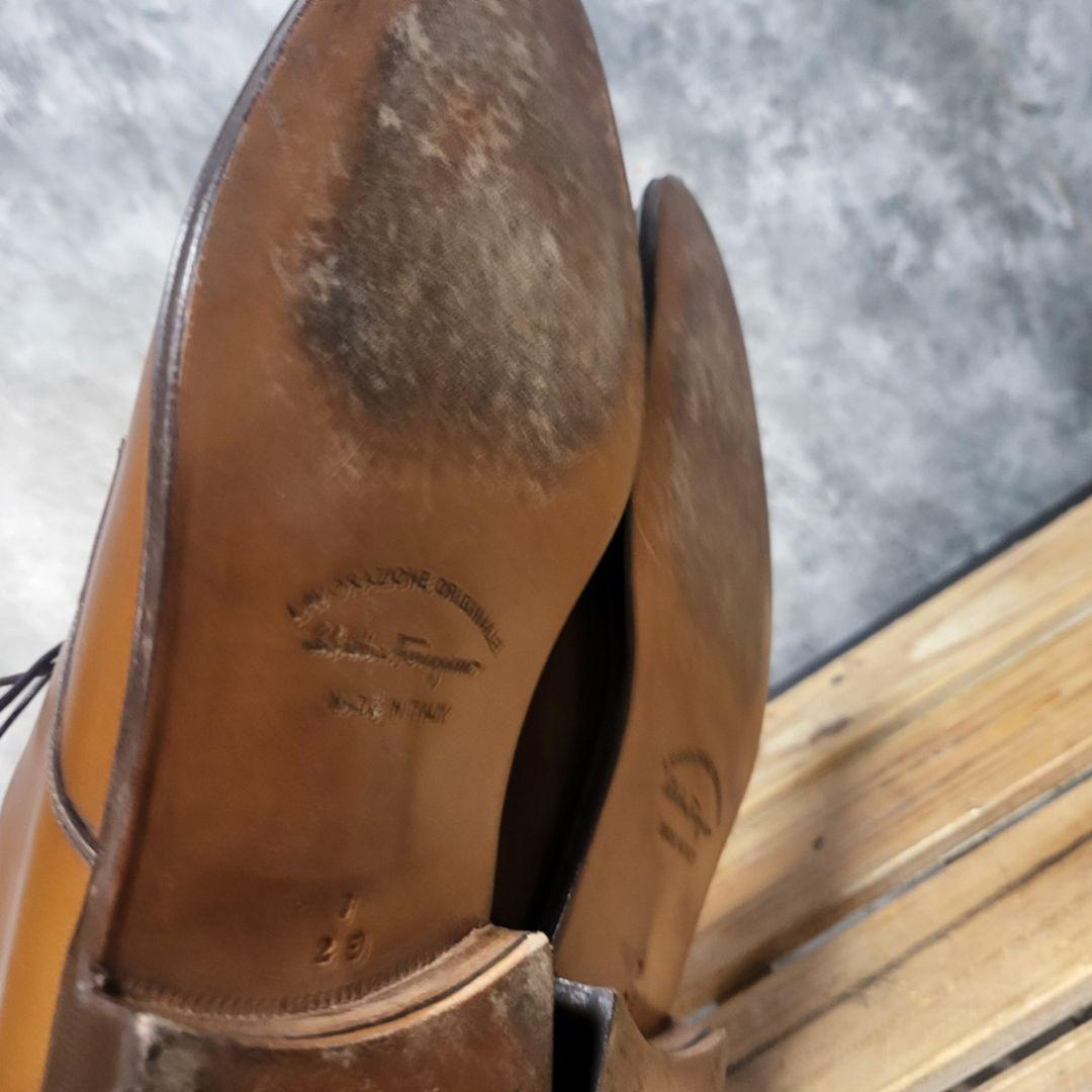 フェラガモ レザー ドレスシューズ 茶 7 2E 本革