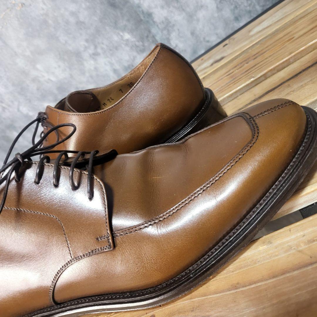 フェラガモ レザー ドレスシューズ 茶 7 2E 本革