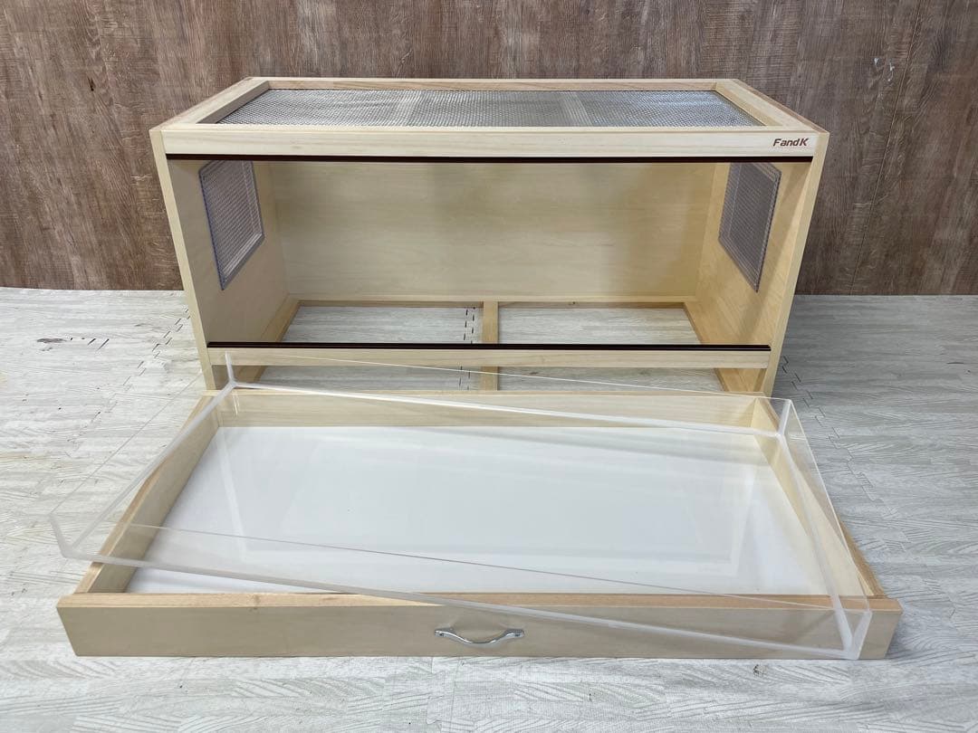 ＦandＫ爬虫類木製ケージ　引き出し仕様　900×450×450