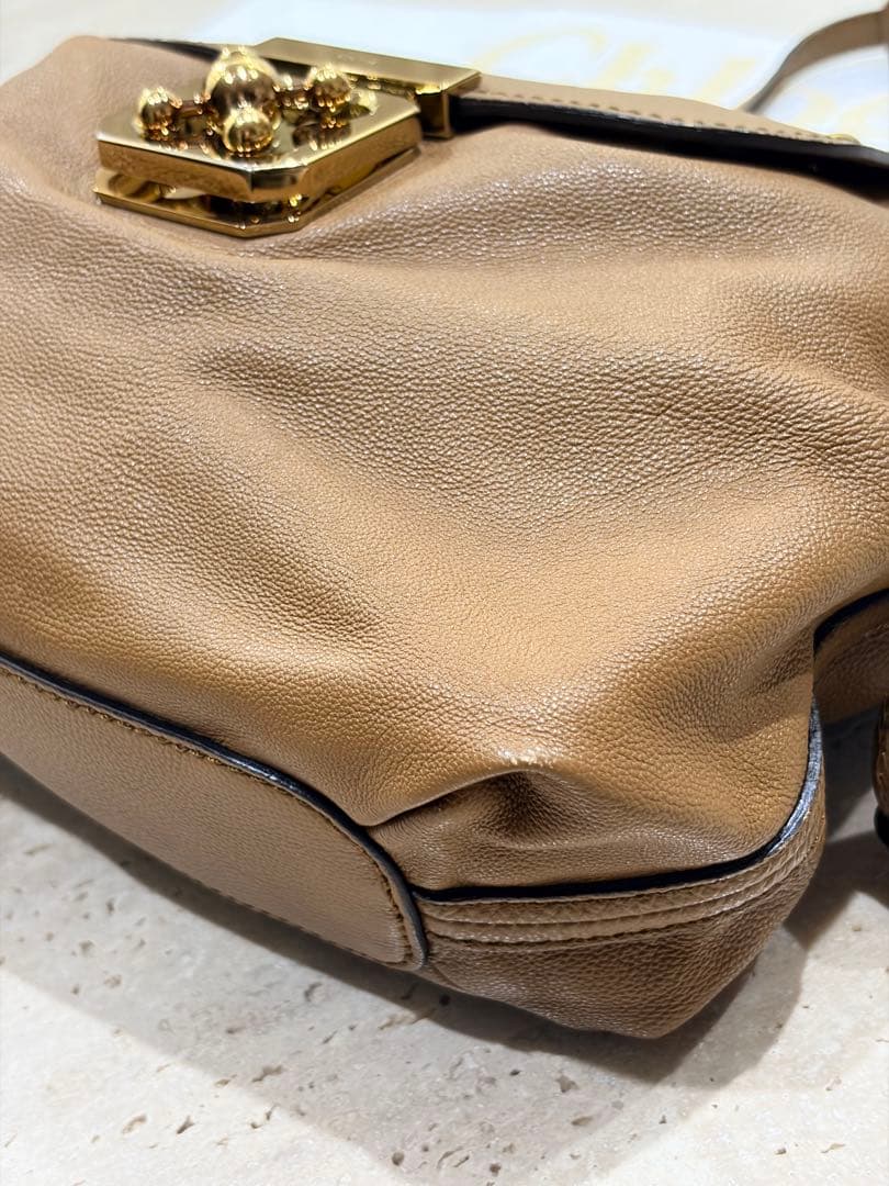 Chloé ブラウンレザー ショルダーバッグ 保存袋付き