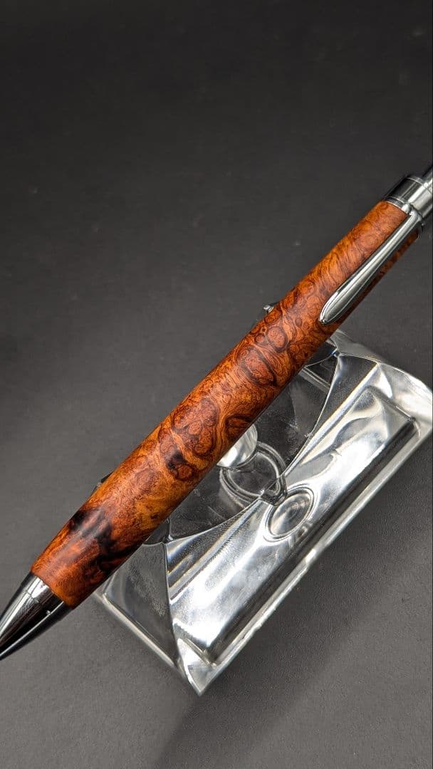 465ペン工房翌檜　本花梨　瘤杢　木軸シャーペン　ボールペン