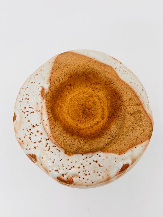 【玉置保夫】志野　茶碗　桐共箱　共布　栞　酒器　盃　岐阜県重要無形文化財保持者