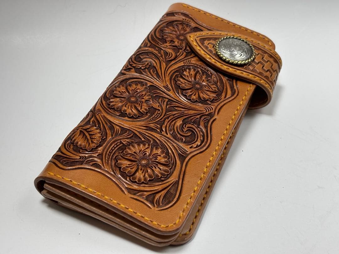 Koto　【年末セール】ロングウォレット　長財布　レザーカービング