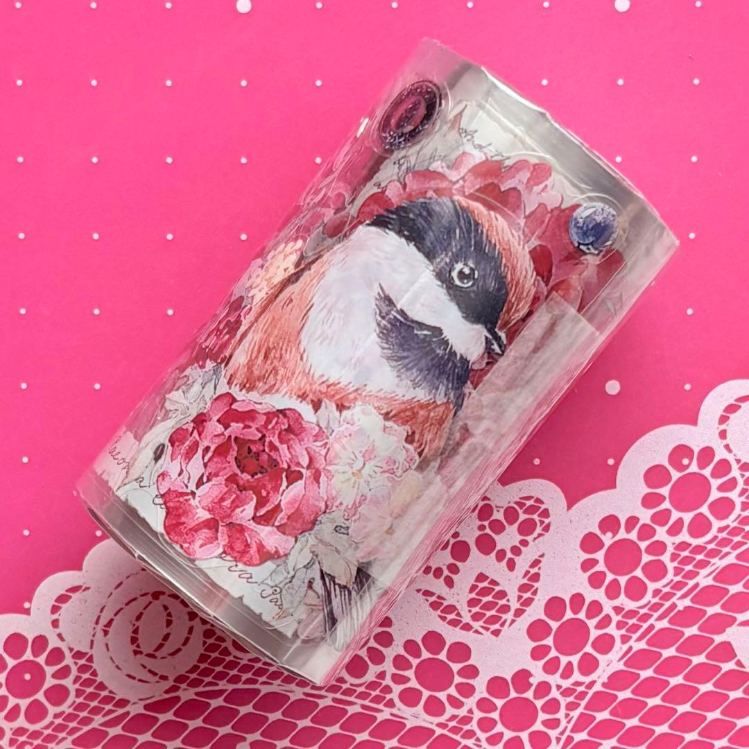 PET 丹枝雀蹄 ダイカット加工 7cm×5m 海外マスキングテープ