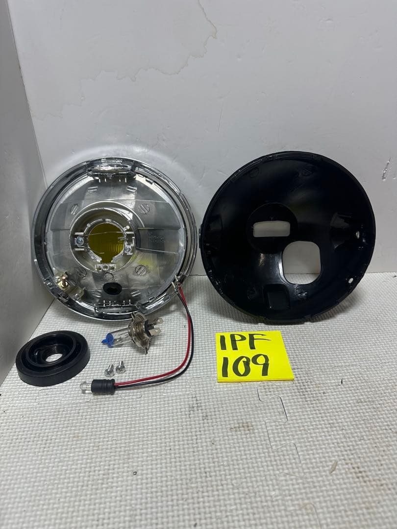 美品/当時物IPF凹みレンズ付きヘッドライトASSY/イエローレンズシビエ