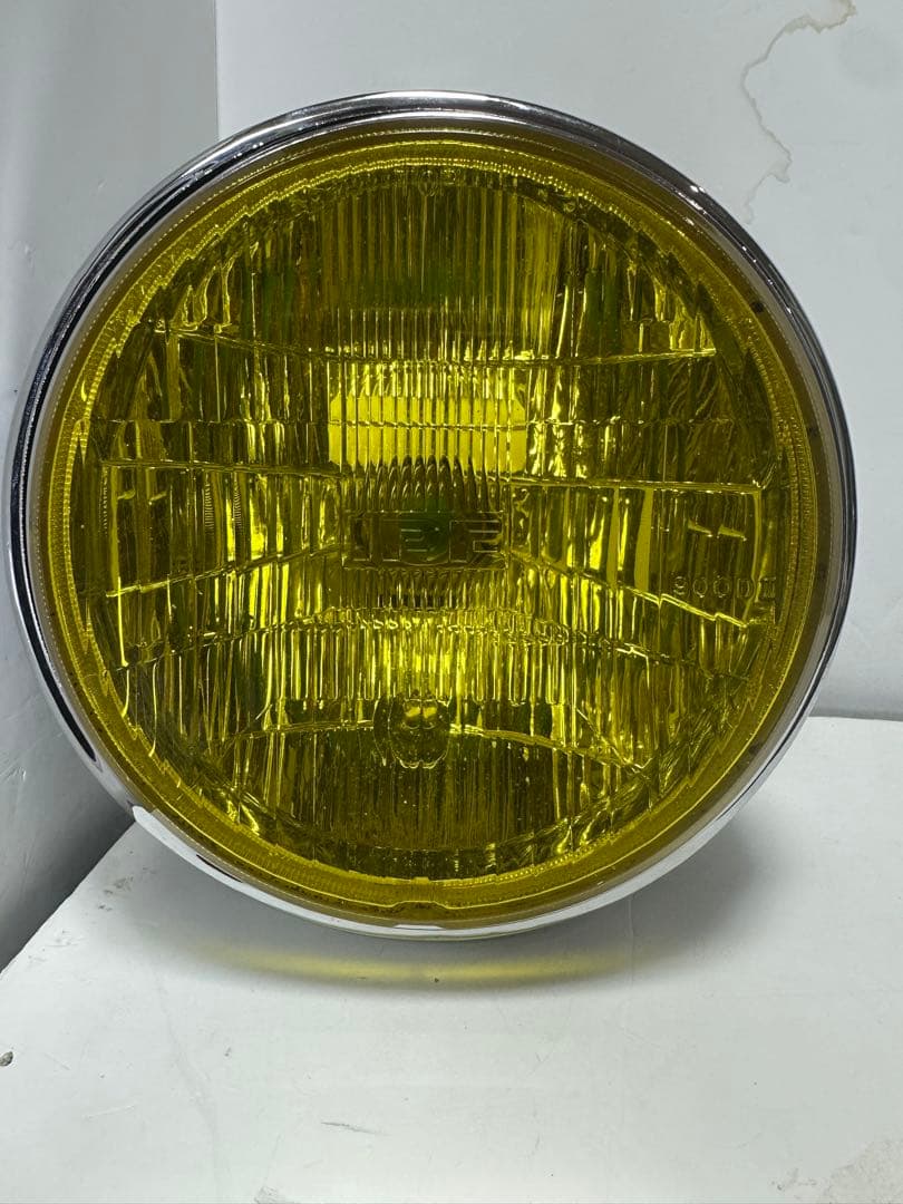 美品/当時物IPF凹みレンズ付きヘッドライトASSY/イエローレンズシビエ