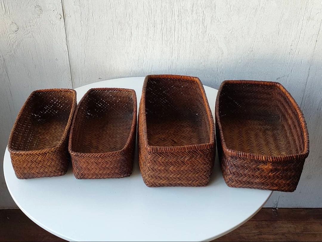 時代 端正な形 味の良い行李 2個セット ①