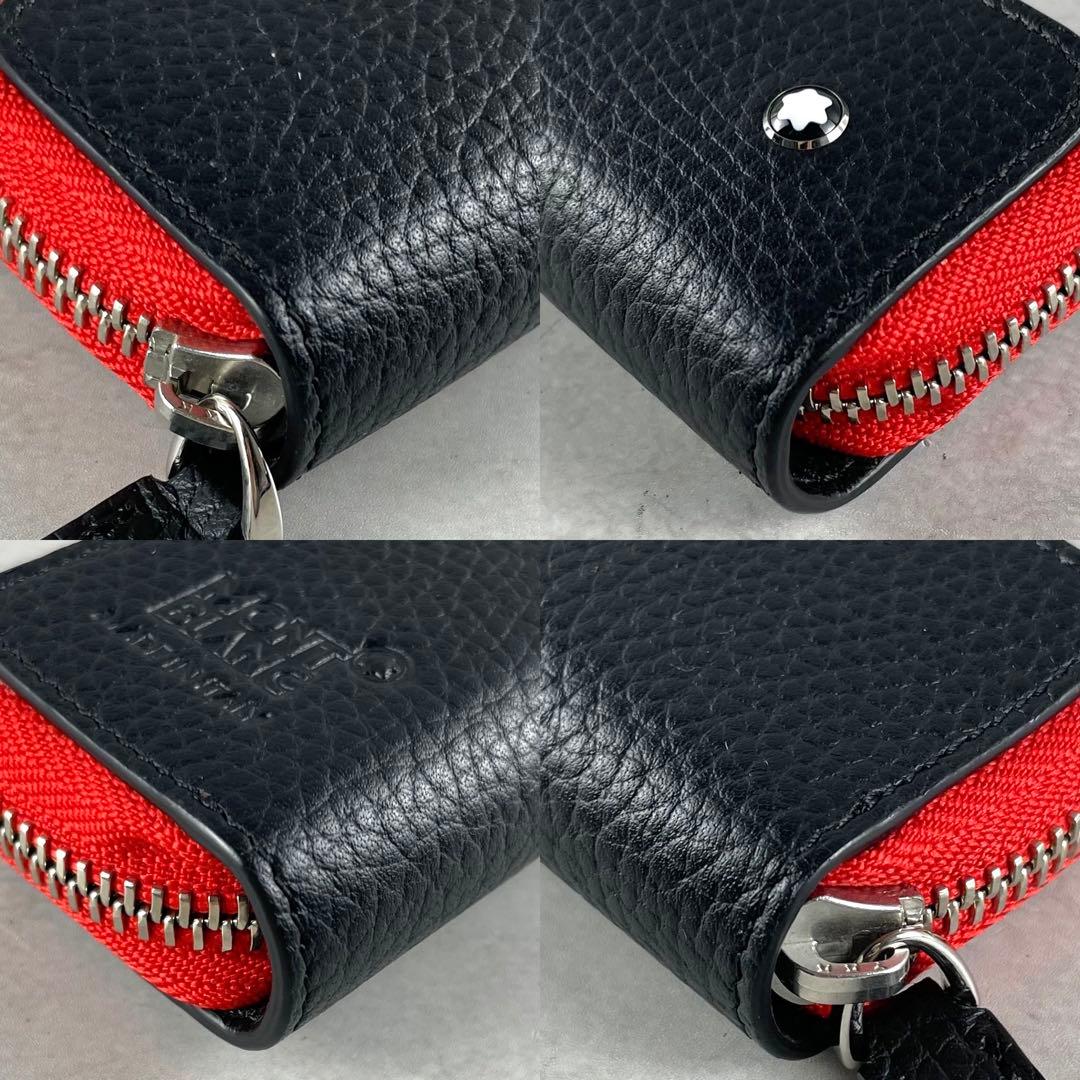 極美品✨ モンブラン ペンケース ファスナー ジップ レザー ブラック×レッド