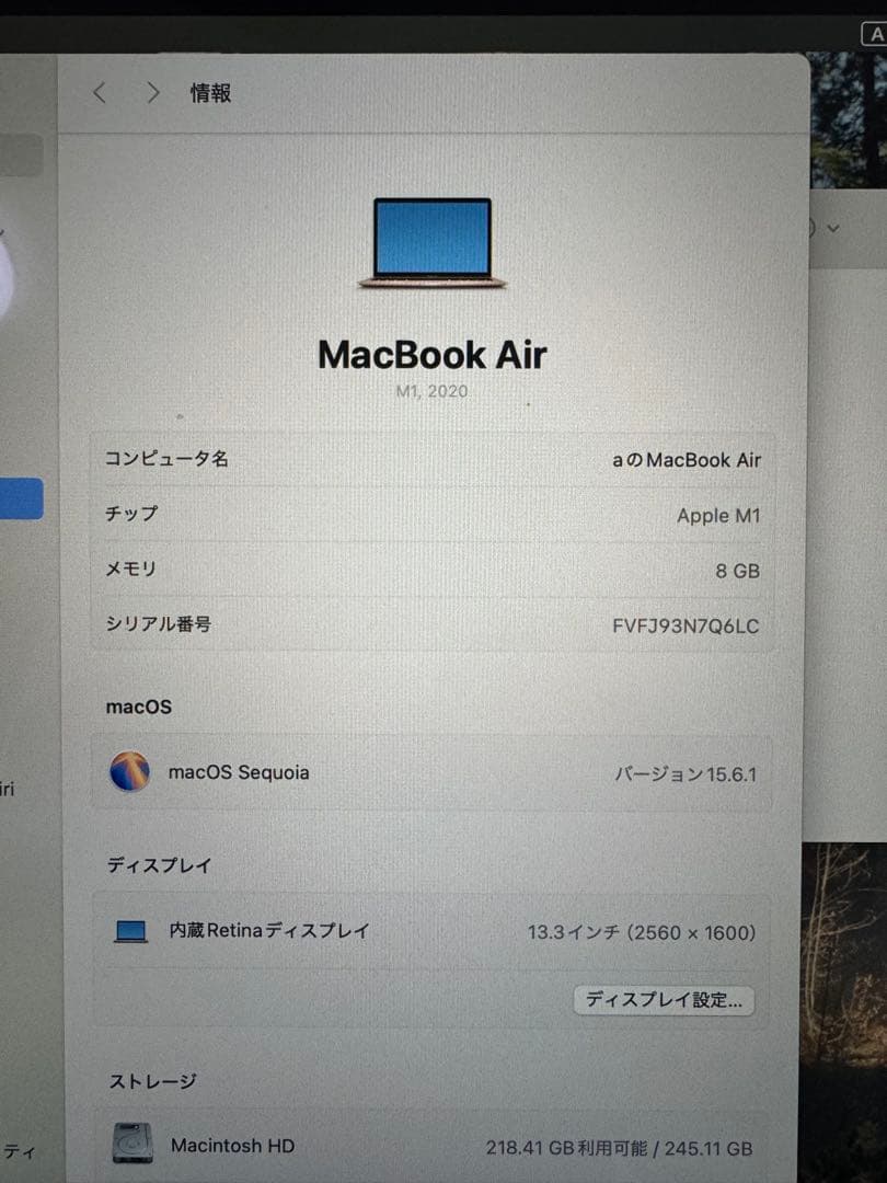2020年製　M1 Apple MacBook Airゴールド 256GB