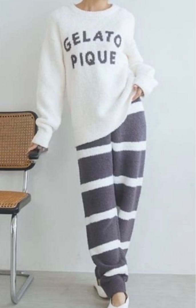 GELATO PIQUE パウダーロゴジャガードプルオーバー＆ロングパンツセット