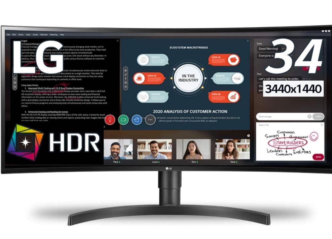 LG モニター ディスプレイ 34WL75C-B 34インチ/曲面ウルトラワイド